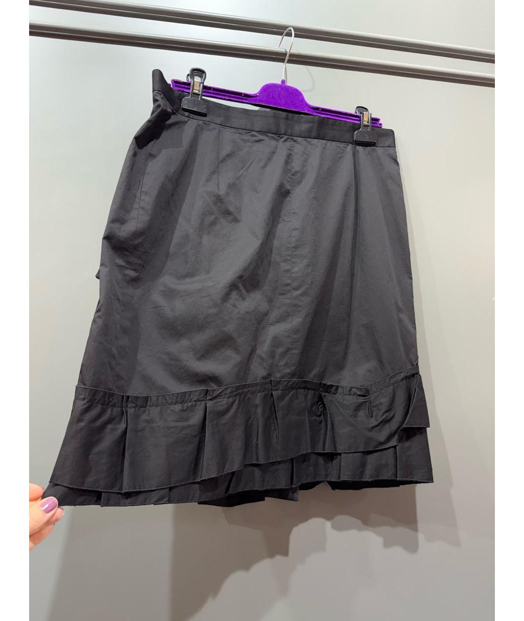 SONIA RYKIEL Черная хлопковая юбка миди, фото 2