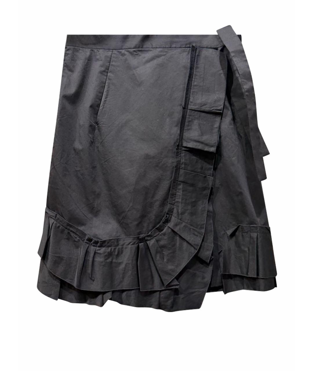 SONIA RYKIEL Черная хлопковая юбка миди, фото 1