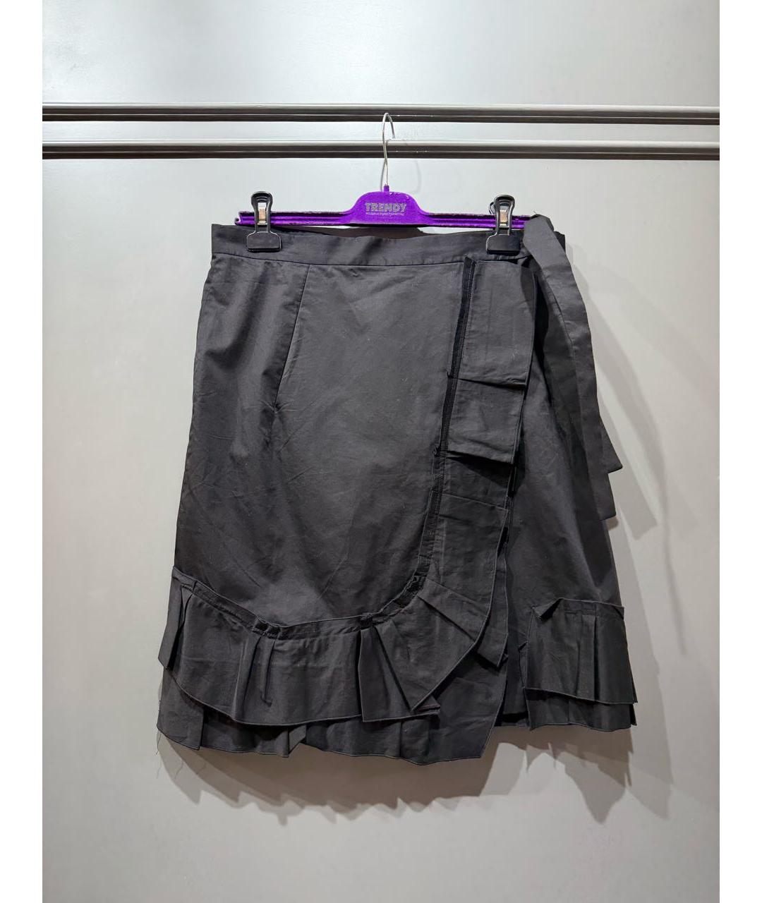 SONIA RYKIEL Черная хлопковая юбка миди, фото 5