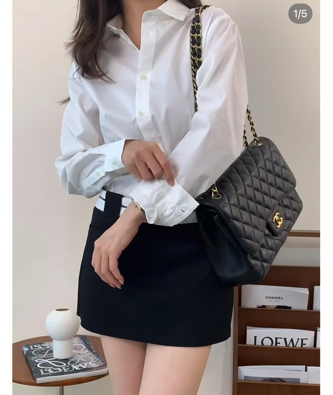 CHANEL Черная кожаная сумка через плечо, фото 7