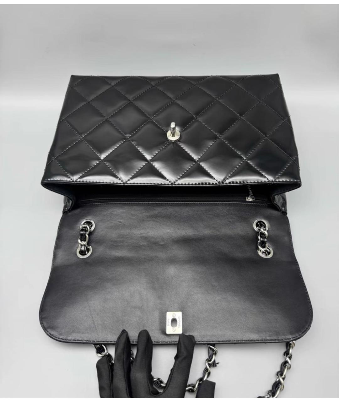 CHANEL Черная кожаная сумка через плечо, фото 6
