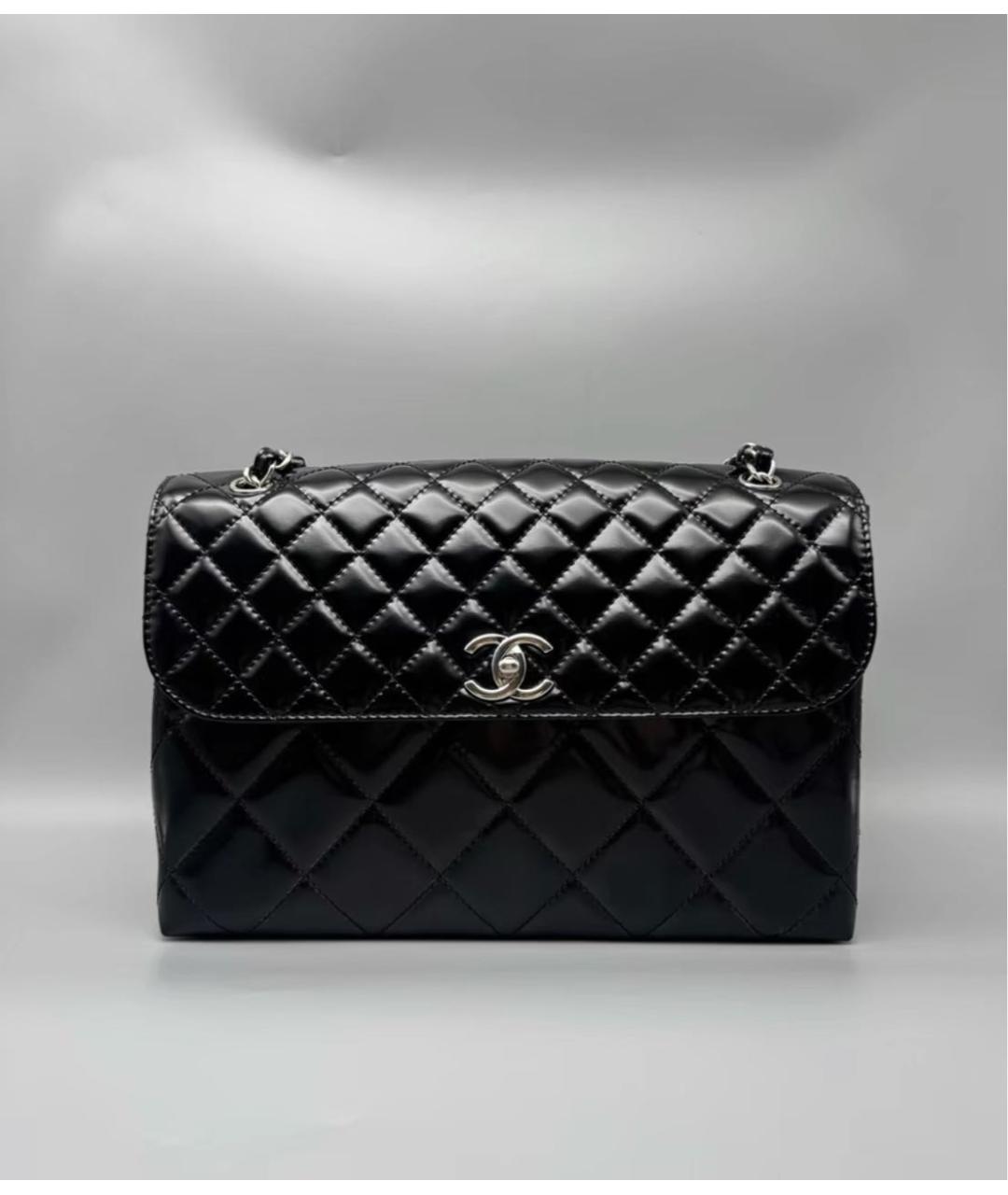 CHANEL Черная кожаная сумка через плечо, фото 8