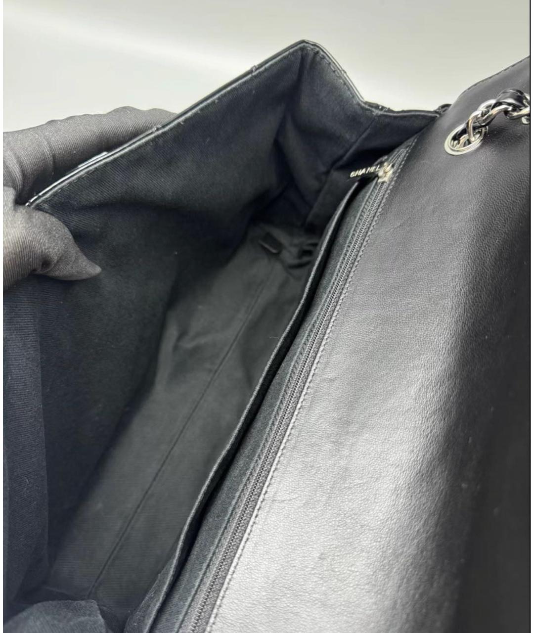 CHANEL Черная кожаная сумка через плечо, фото 7