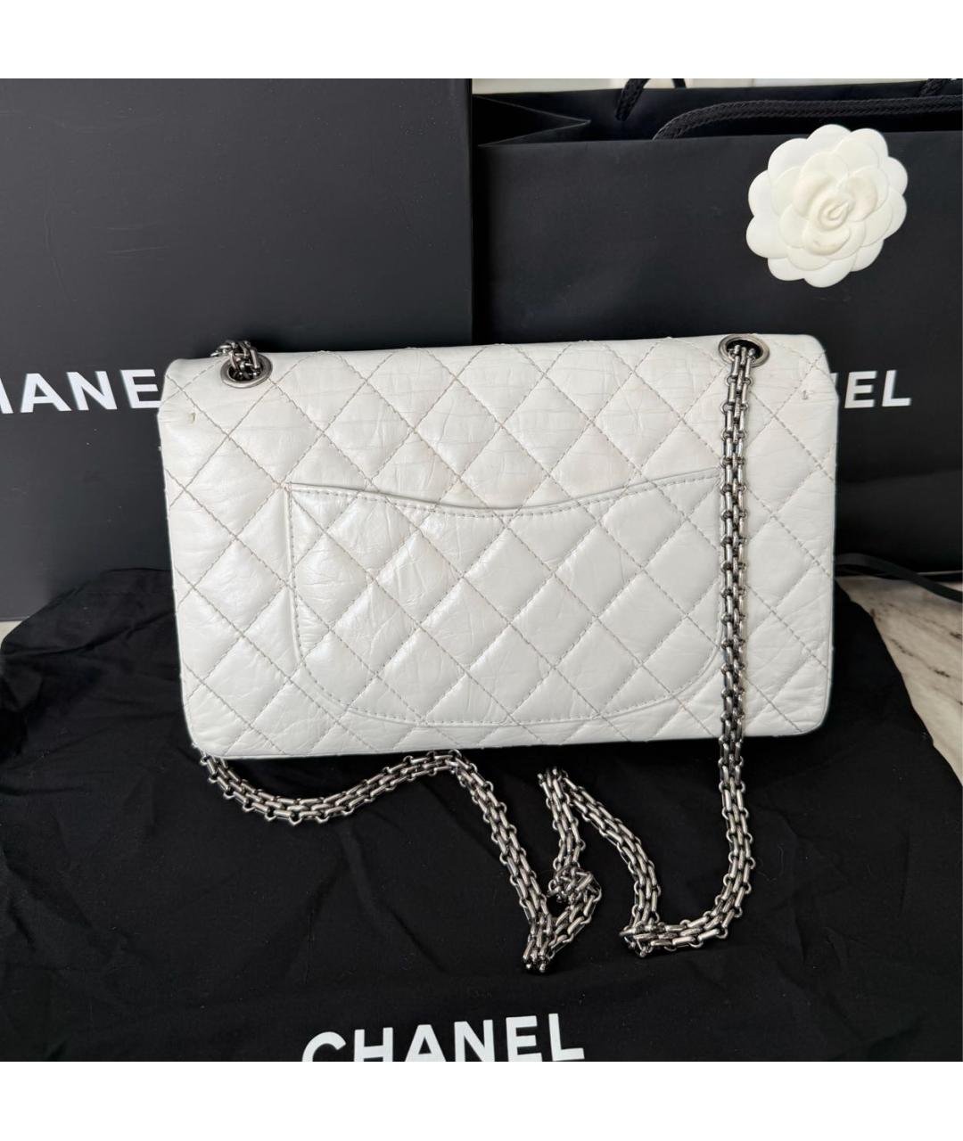 CHANEL Белая кожаная сумка через плечо, фото 6