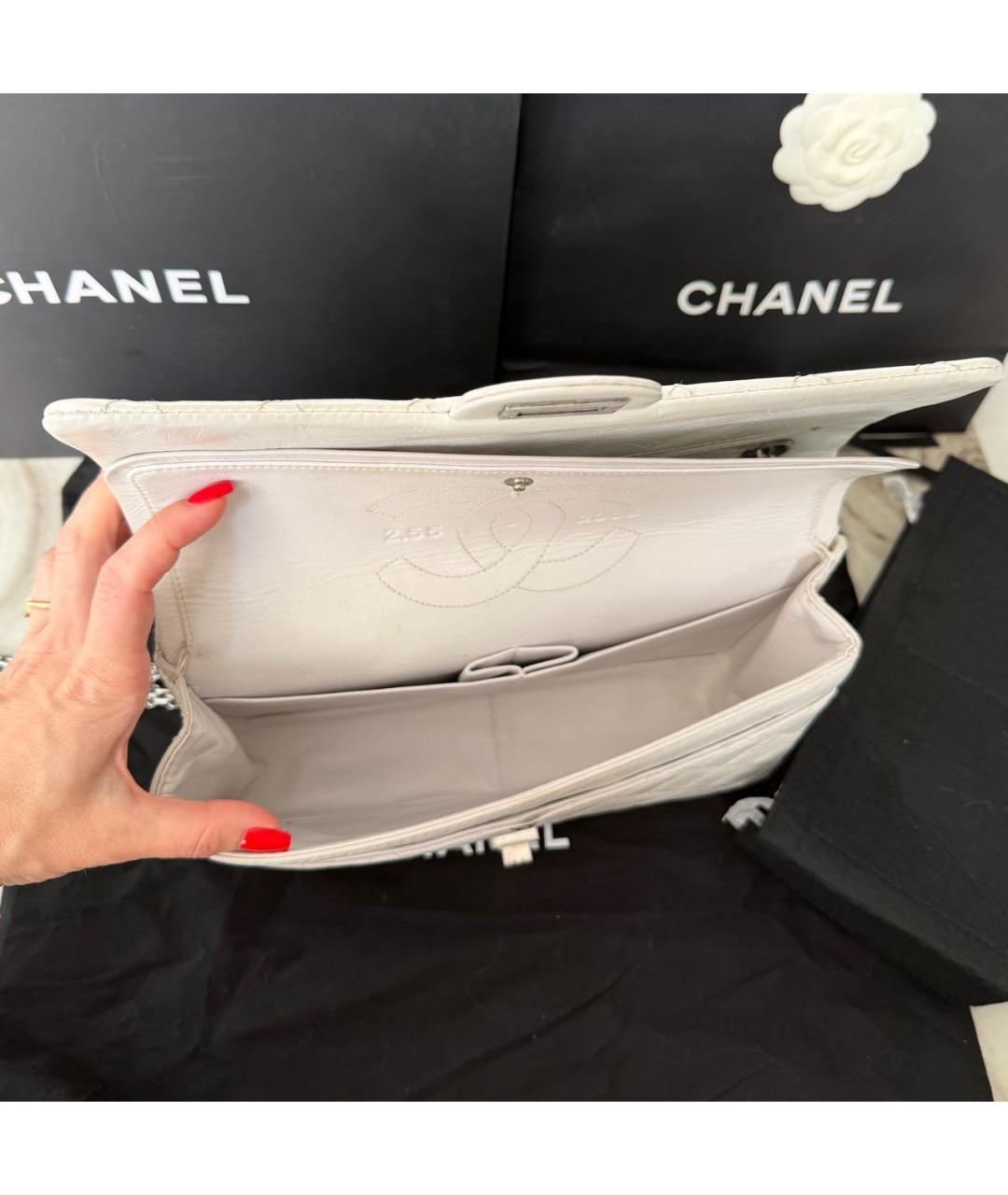 CHANEL Белая кожаная сумка через плечо, фото 7