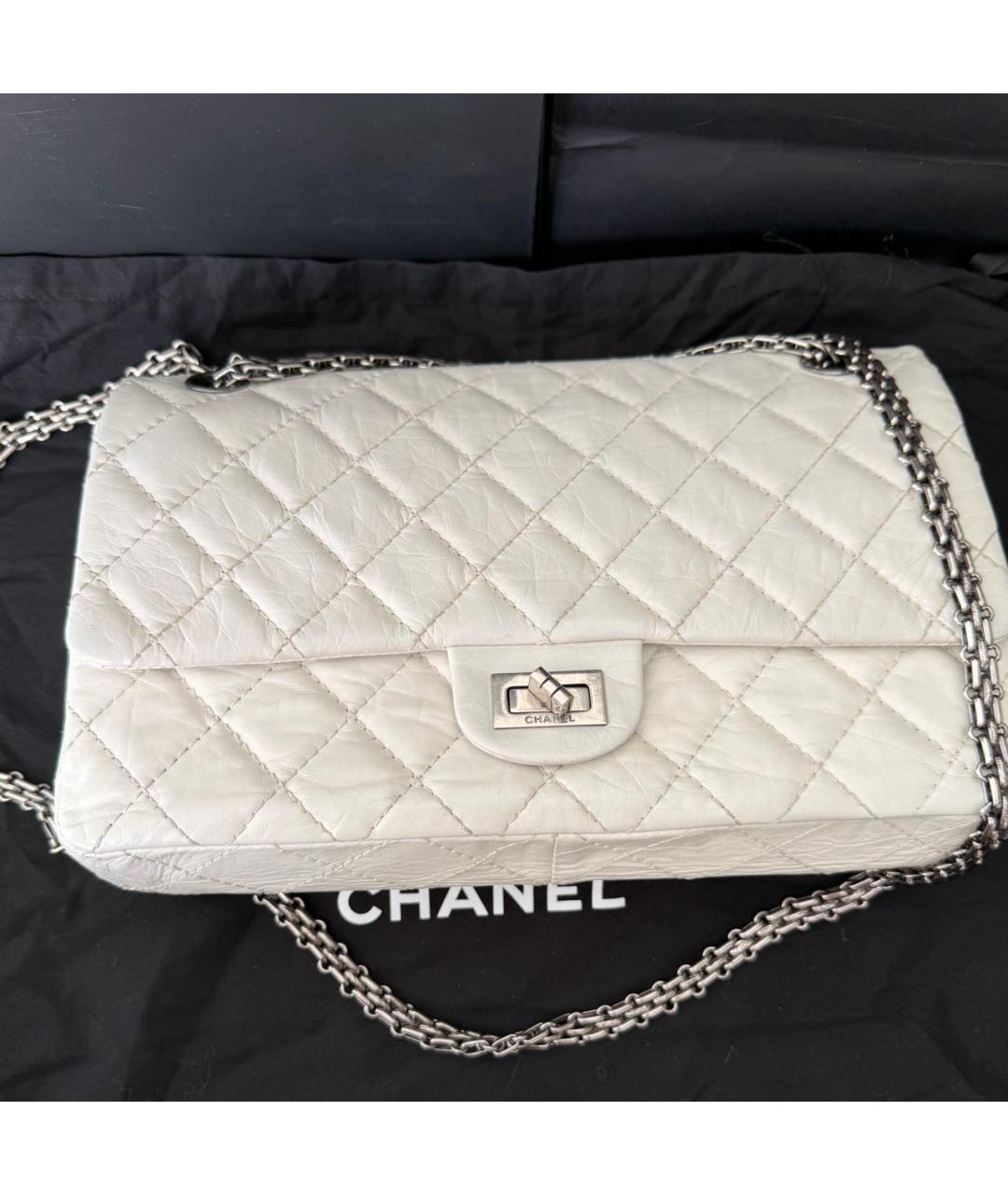CHANEL Белая кожаная сумка через плечо, фото 5