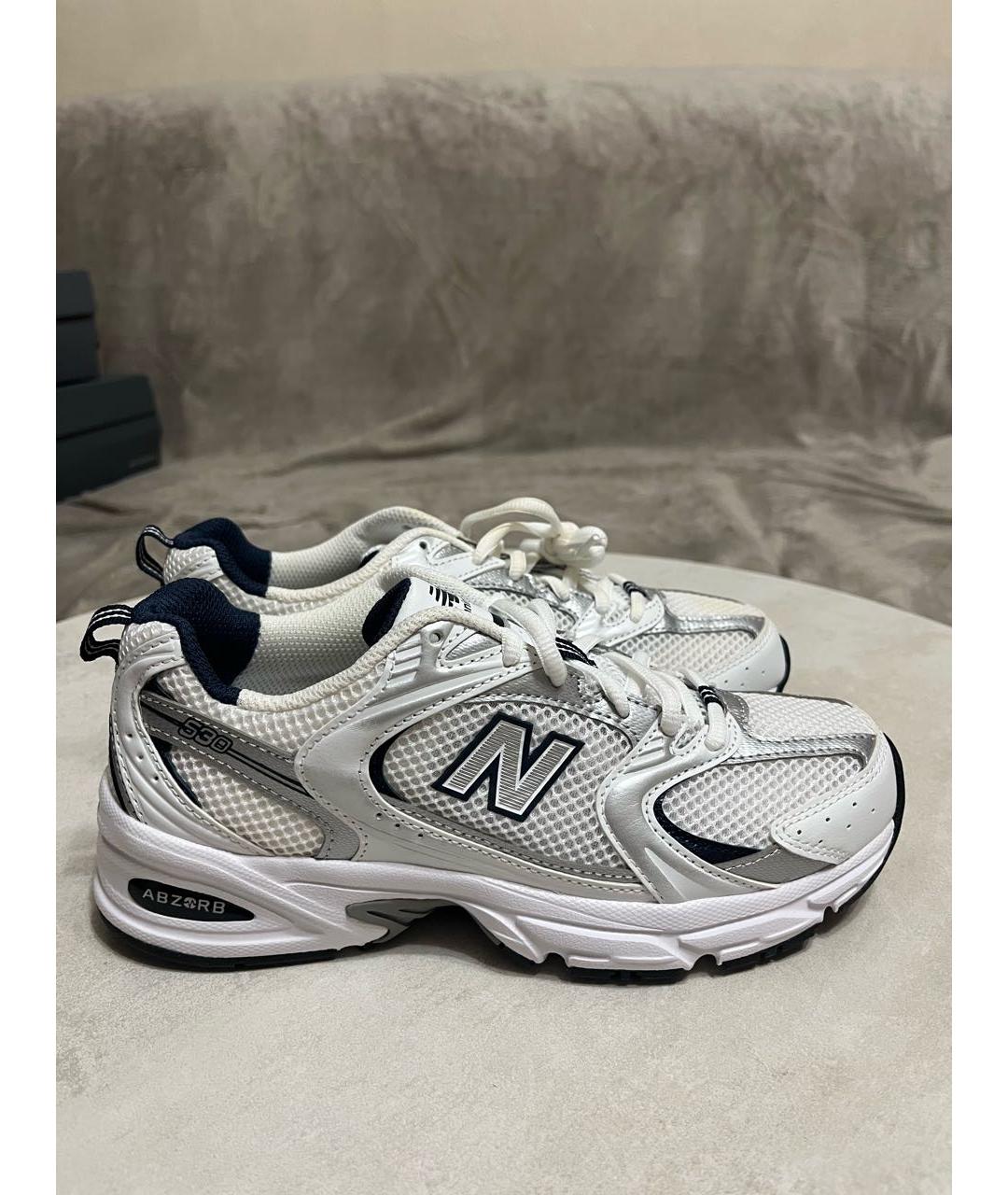 NEW BALANCE Белые текстильные кроссовки, фото 5