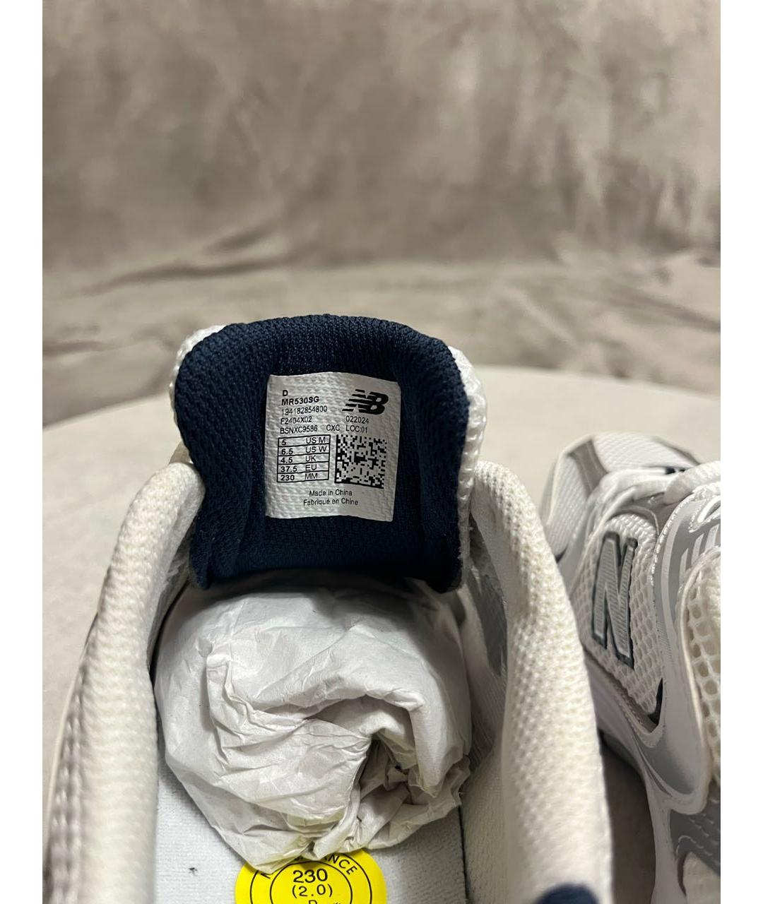 NEW BALANCE Белые текстильные кроссовки, фото 4