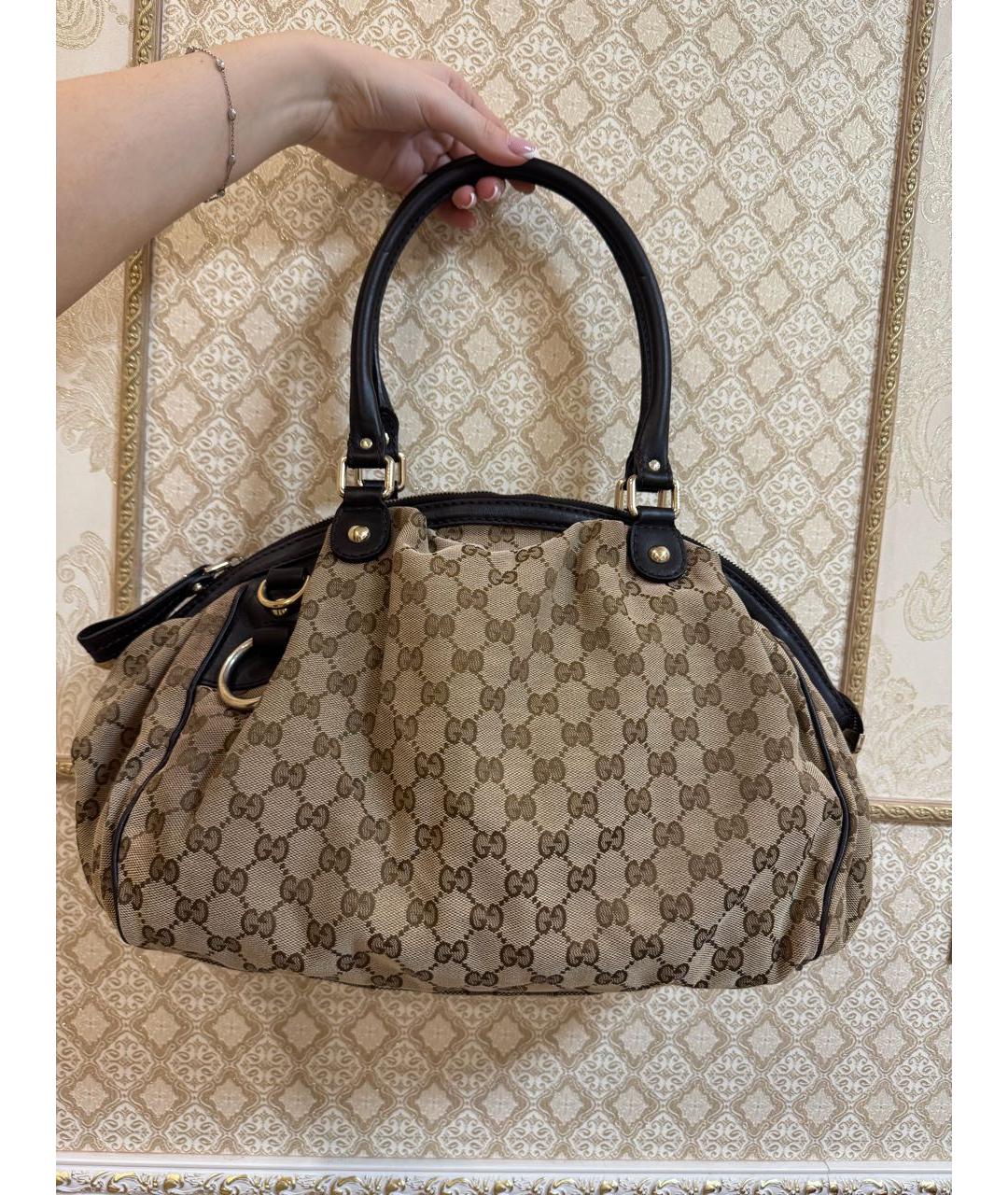 GUCCI Бежевая сумка тоут, фото 5