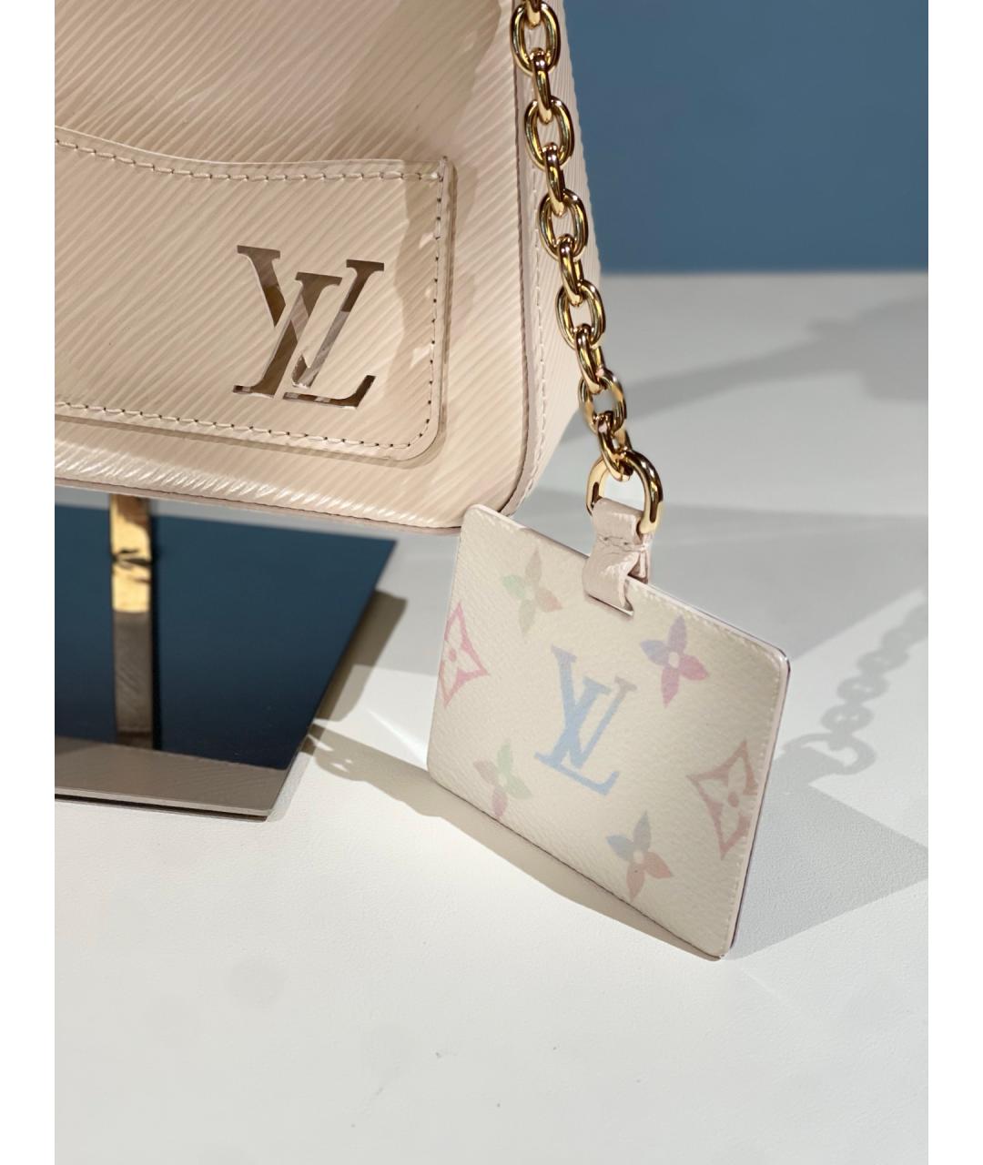 LOUIS VUITTON Белая кожаная сумка через плечо, фото 6