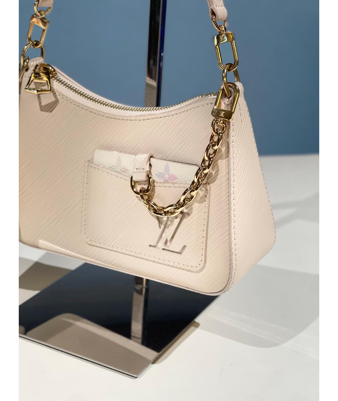 LOUIS VUITTON Белая кожаная сумка через плечо, фото 3