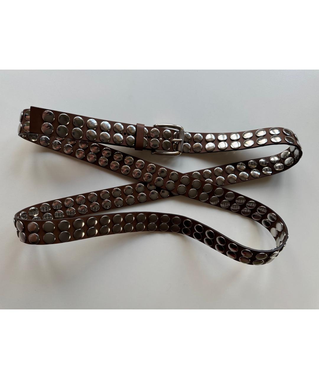 MARNI Коричневый кожаный ремень, фото 2