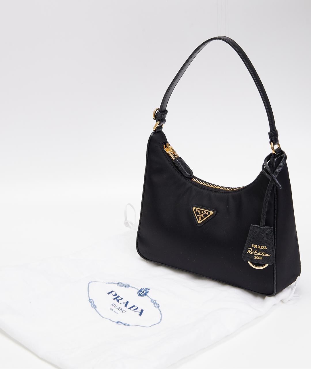 PRADA Черная тканевая сумка с короткими ручками, фото 8