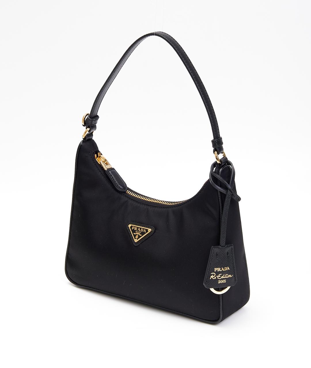 PRADA Черная тканевая сумка с короткими ручками, фото 2
