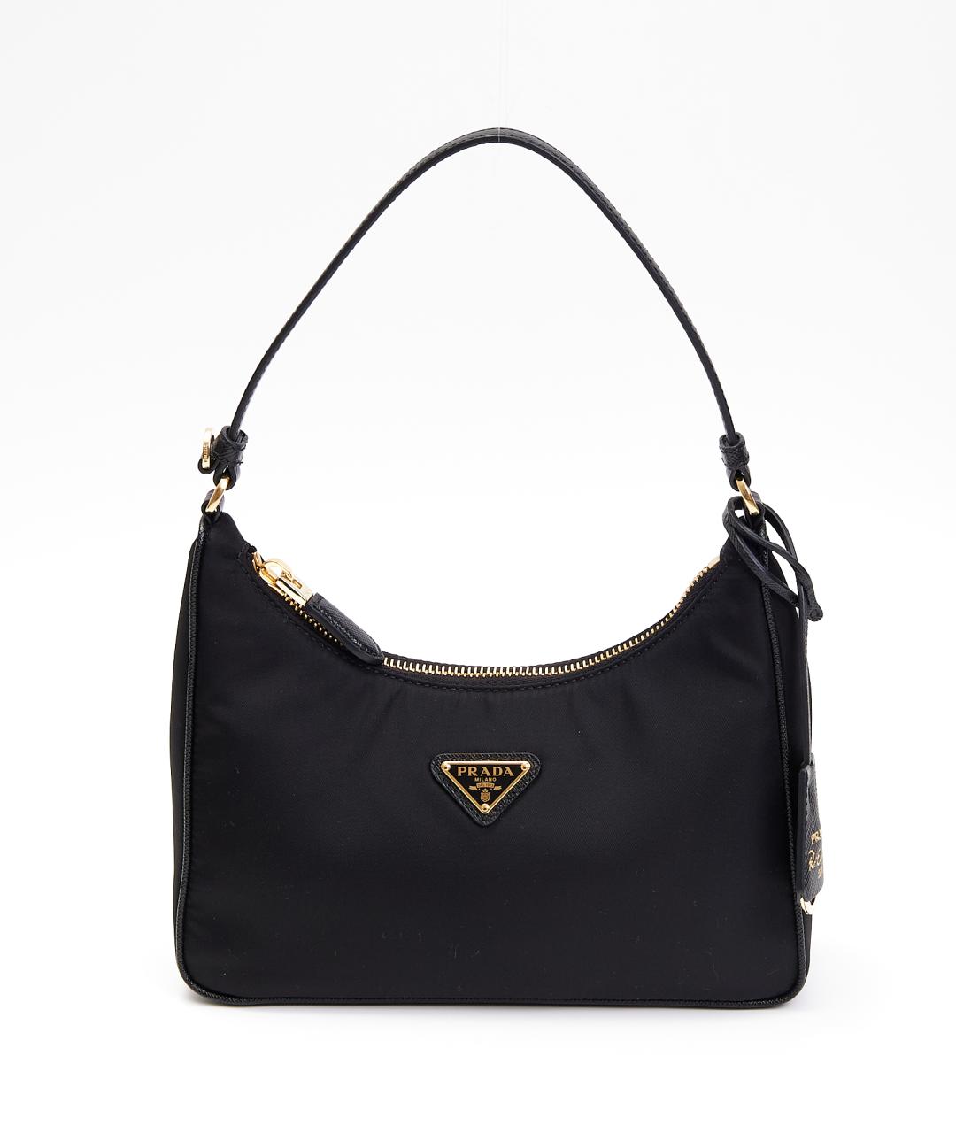 PRADA Черная тканевая сумка с короткими ручками, фото 9