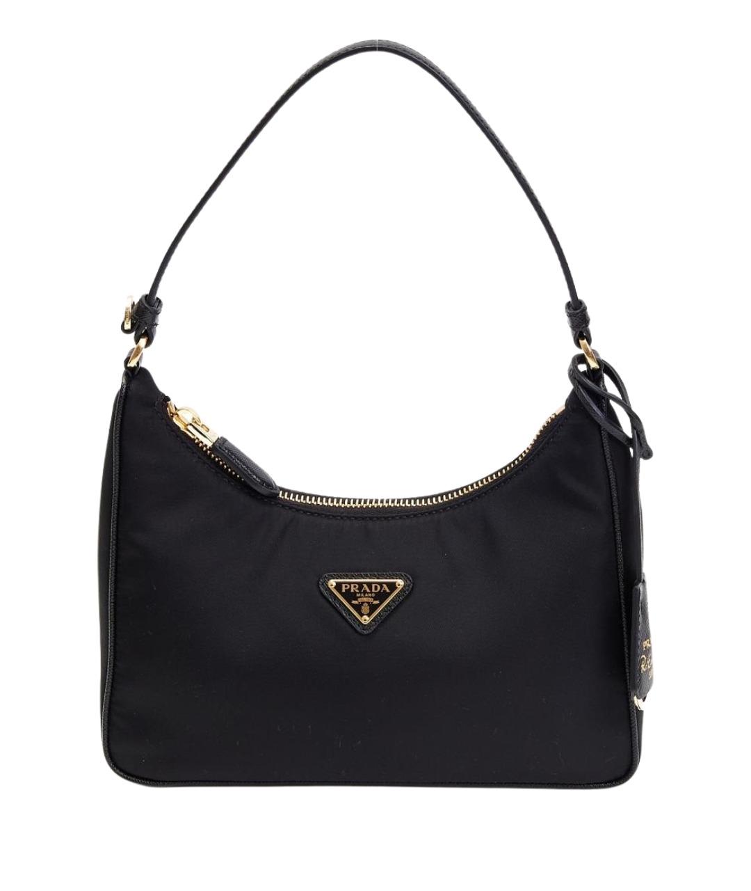 PRADA Черная тканевая сумка с короткими ручками, фото 1