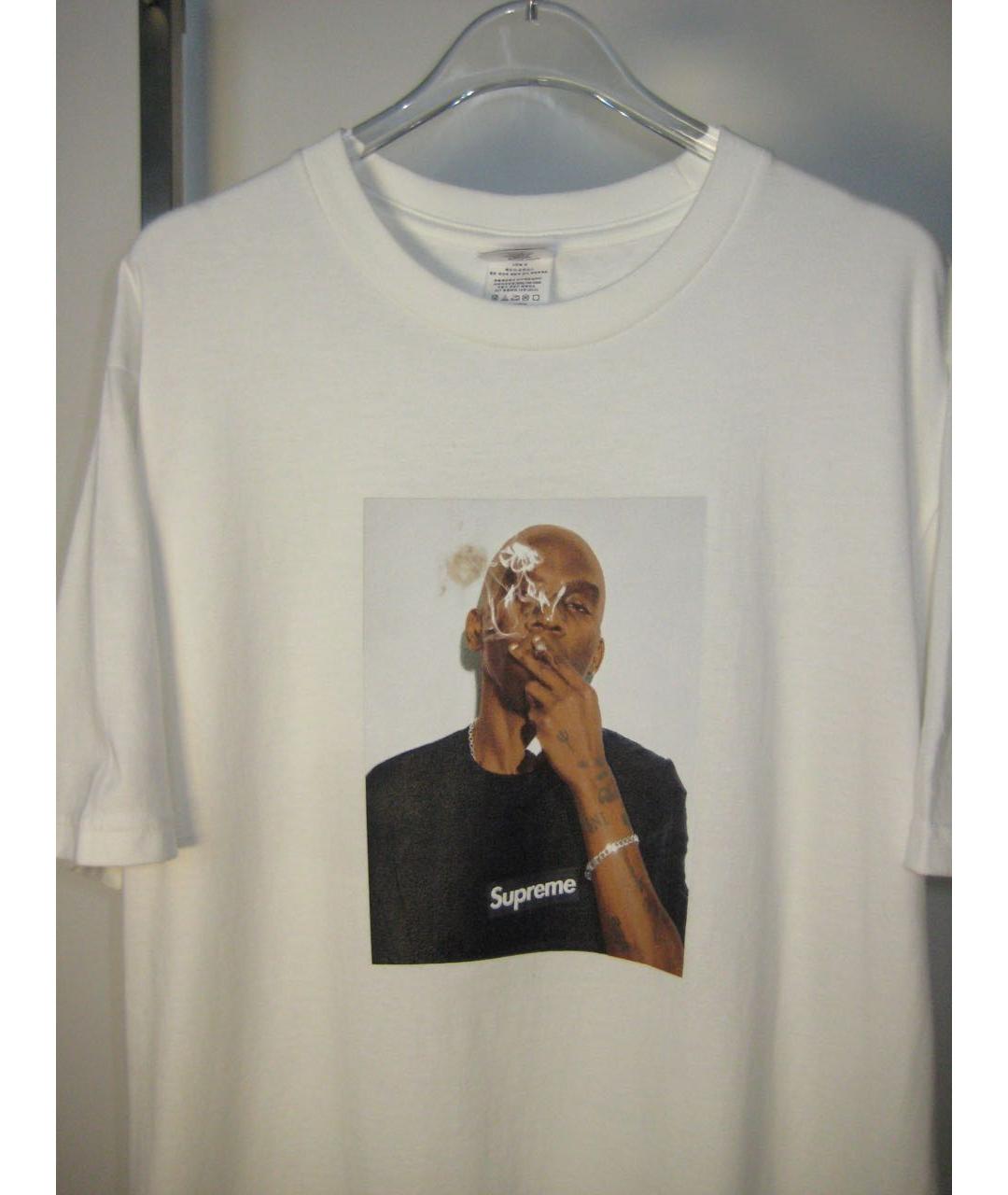 SUPREME Белая хлопковая футболка, фото 2