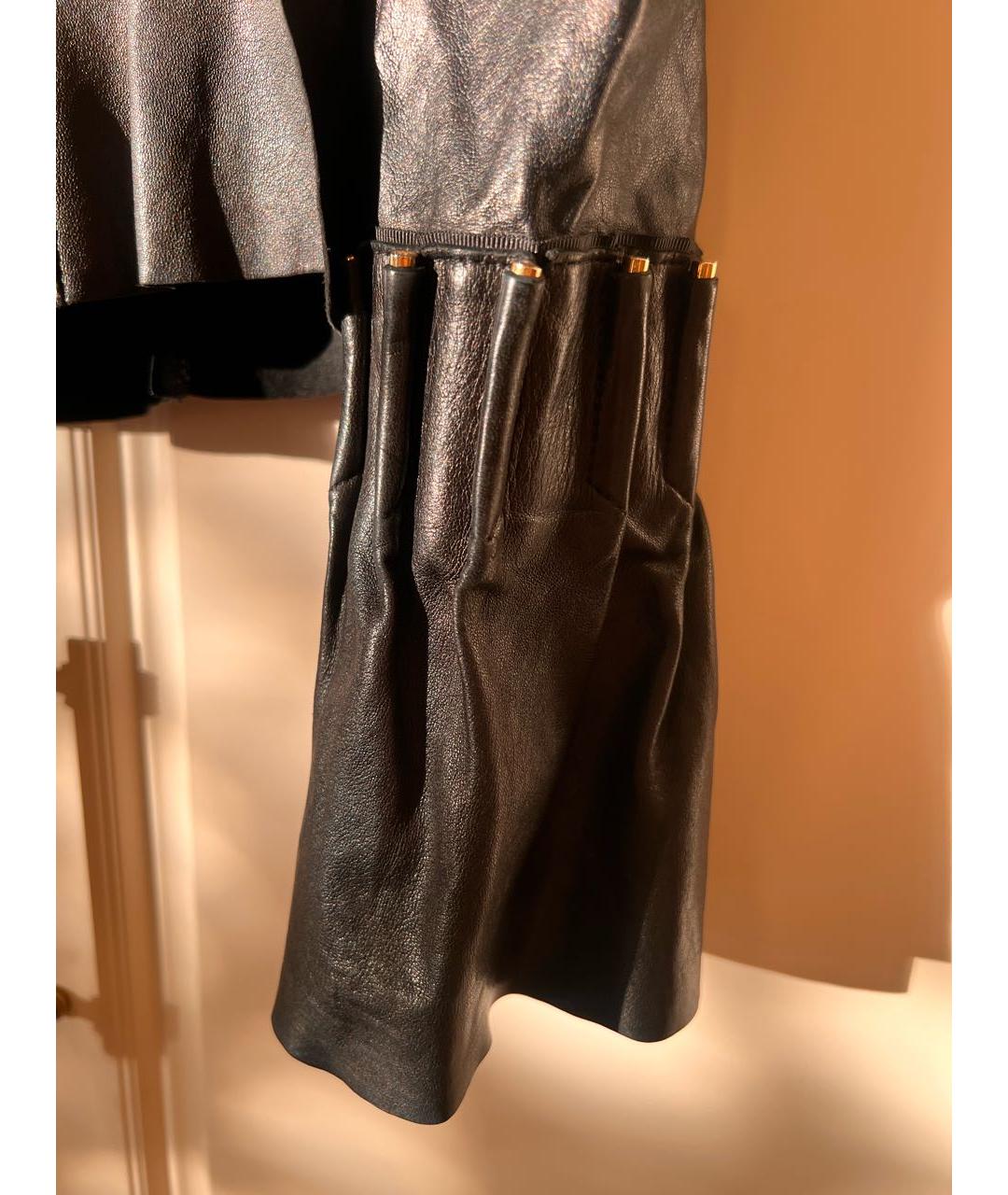 ROBERTO CAVALLI Черная кожаная куртка, фото 4