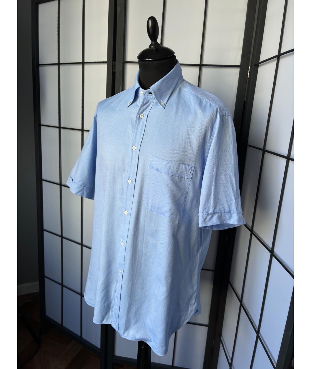 BRIONI Голубая хлопковая кэжуал рубашка, фото 7