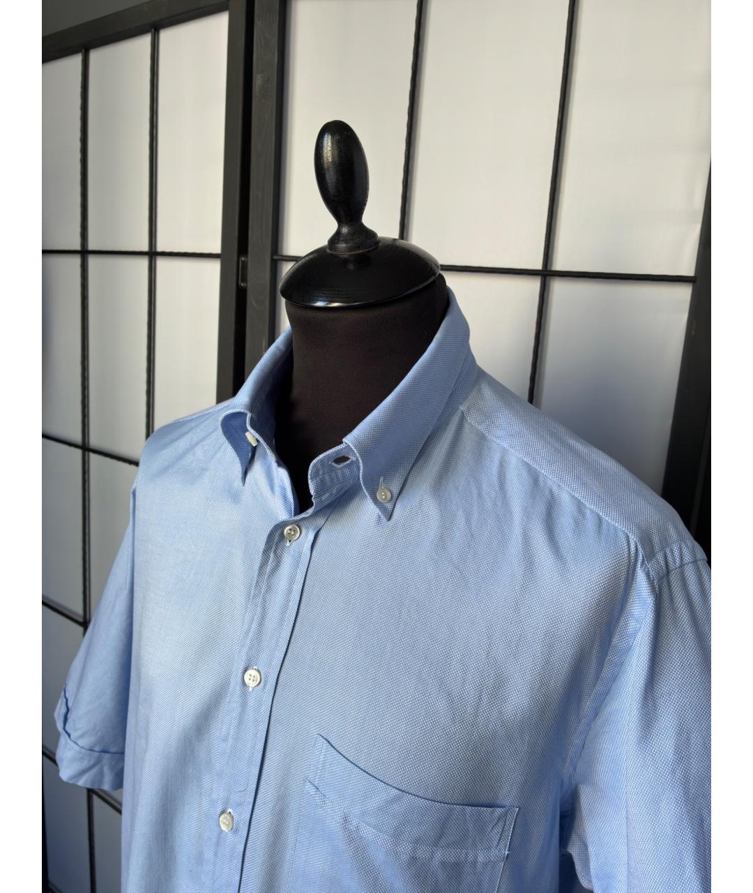 BRIONI Голубая хлопковая кэжуал рубашка, фото 2