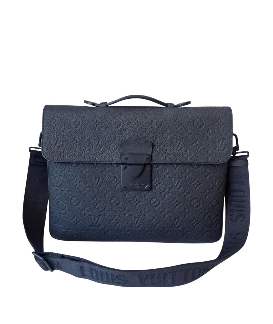 LOUIS VUITTON Черный кожаный портфель, фото 1