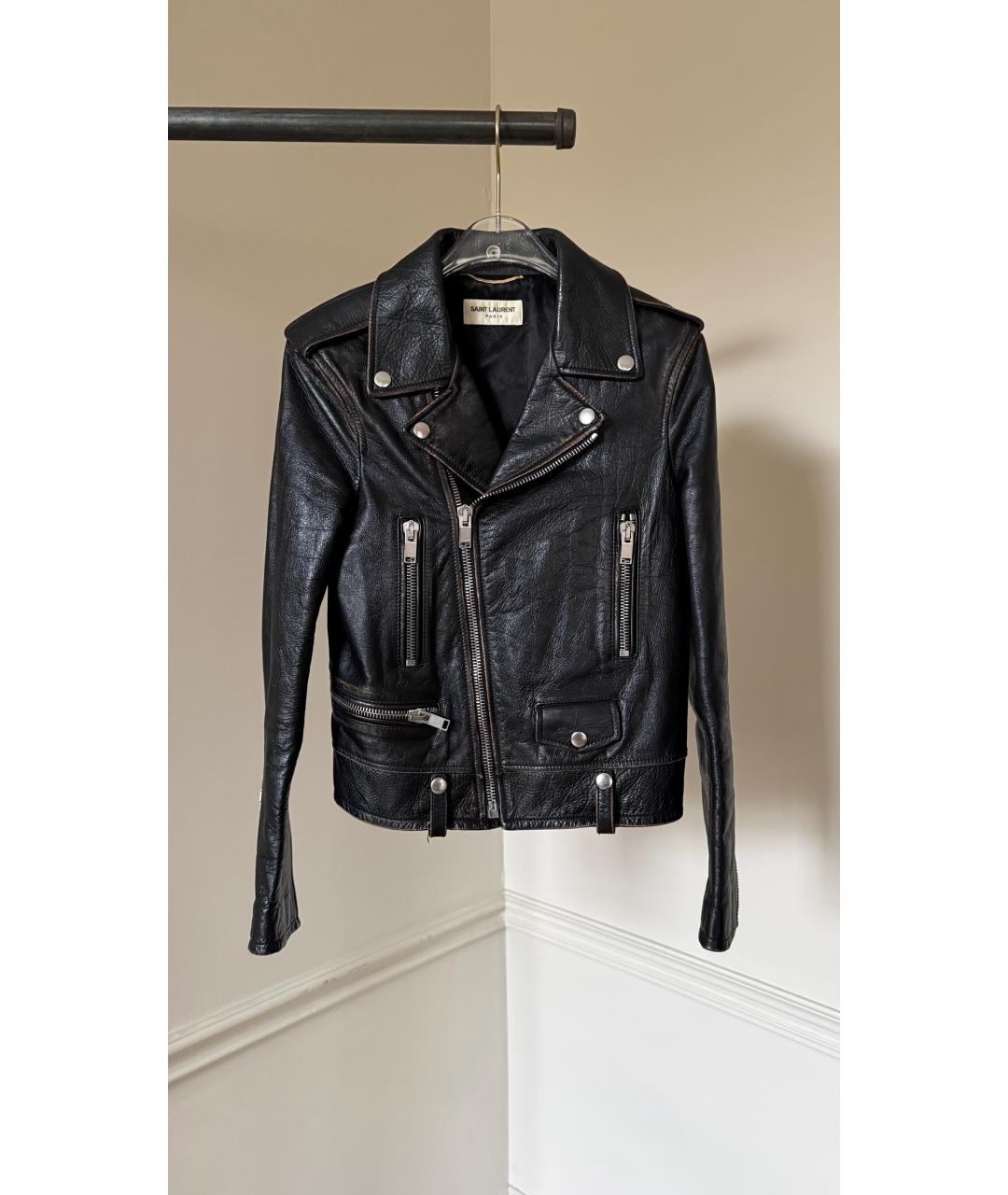 SAINT LAURENT Черная кожаная куртка, фото 7