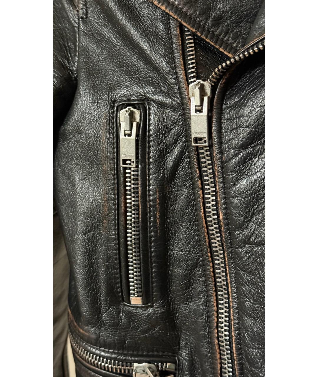 SAINT LAURENT Черная кожаная куртка, фото 6