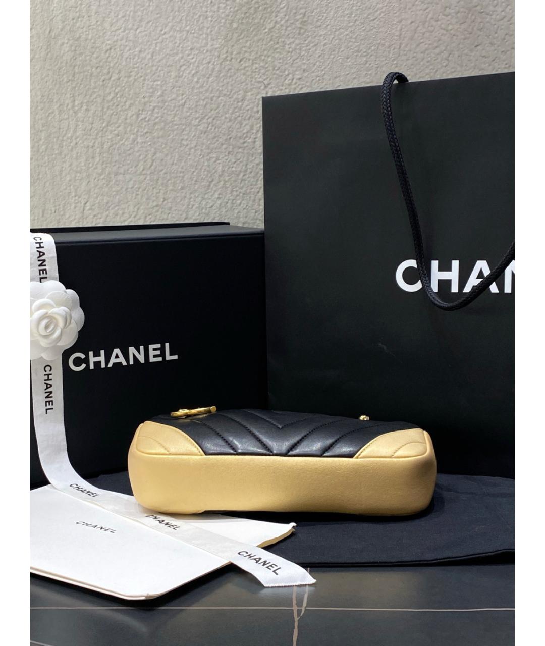 CHANEL Черная кожаная сумка через плечо, фото 6