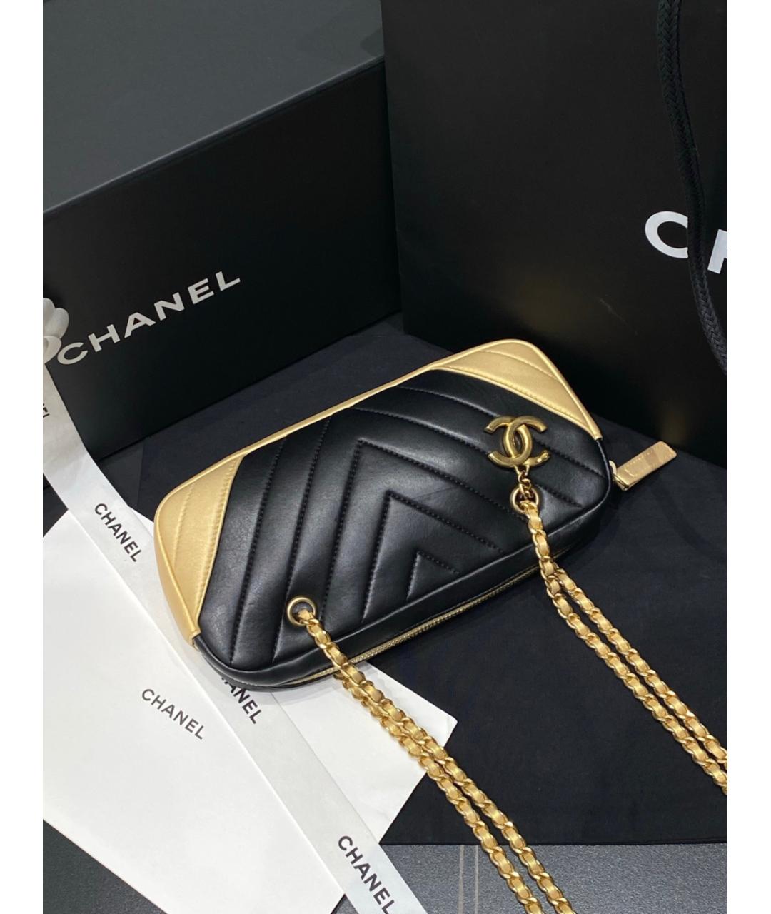 CHANEL Черная кожаная сумка через плечо, фото 7