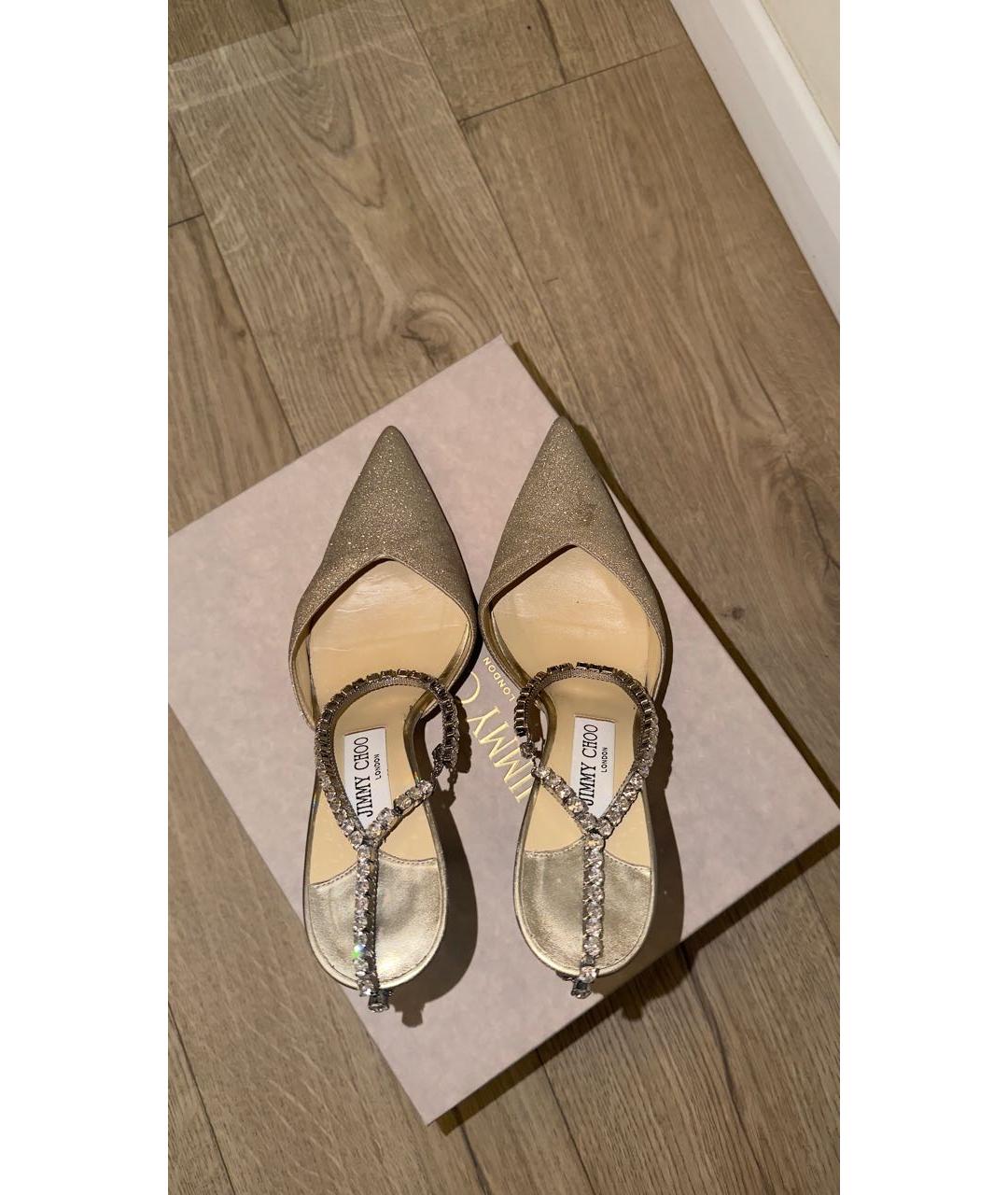 JIMMY CHOO Золотые туфли, фото 3