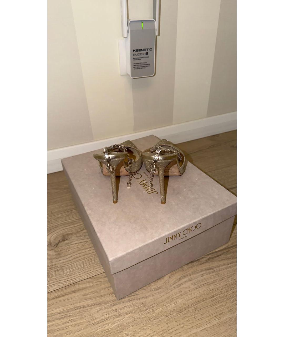 JIMMY CHOO Золотые туфли, фото 4