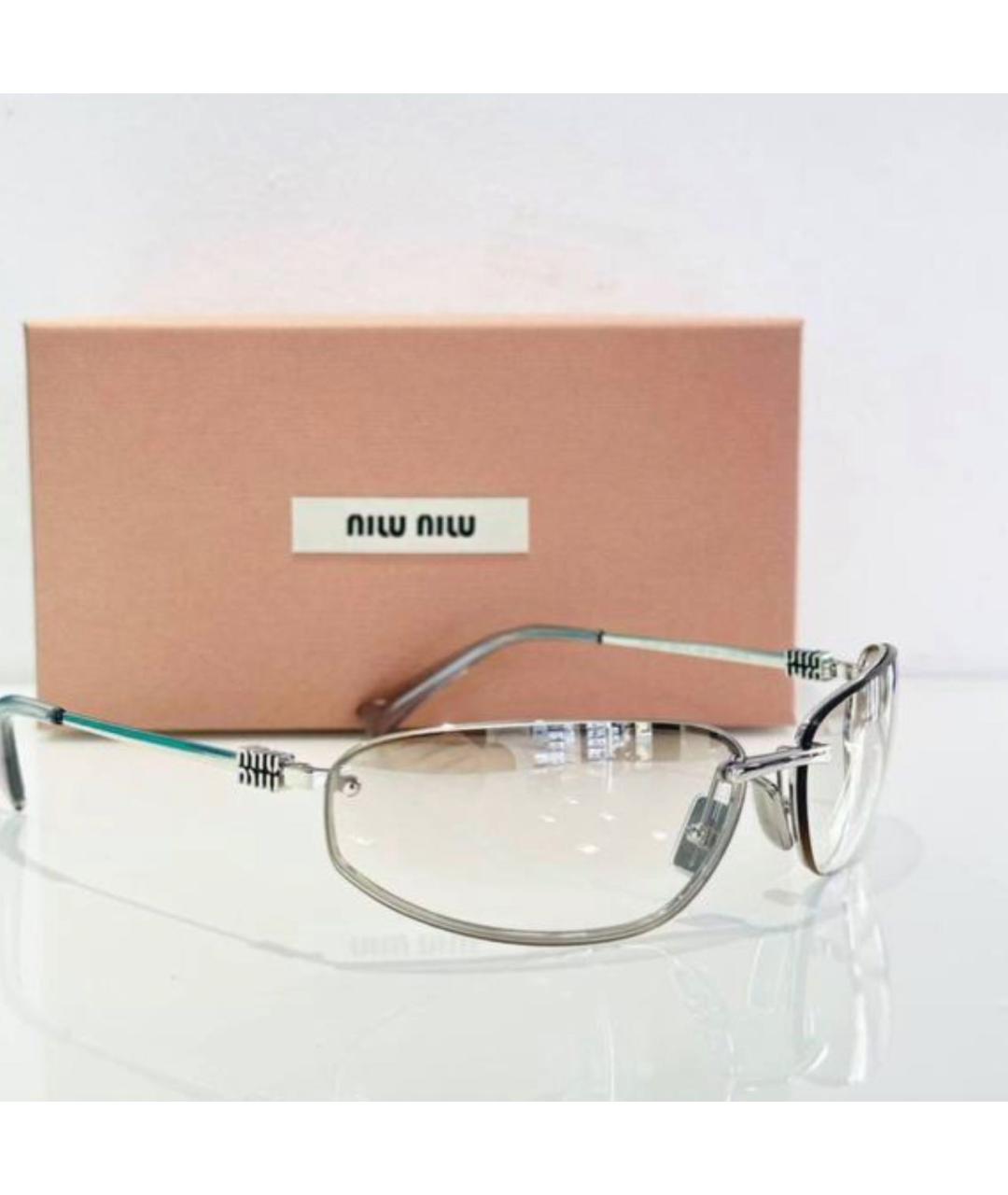 MIU MIU Серебряные металлические солнцезащитные очки, фото 4