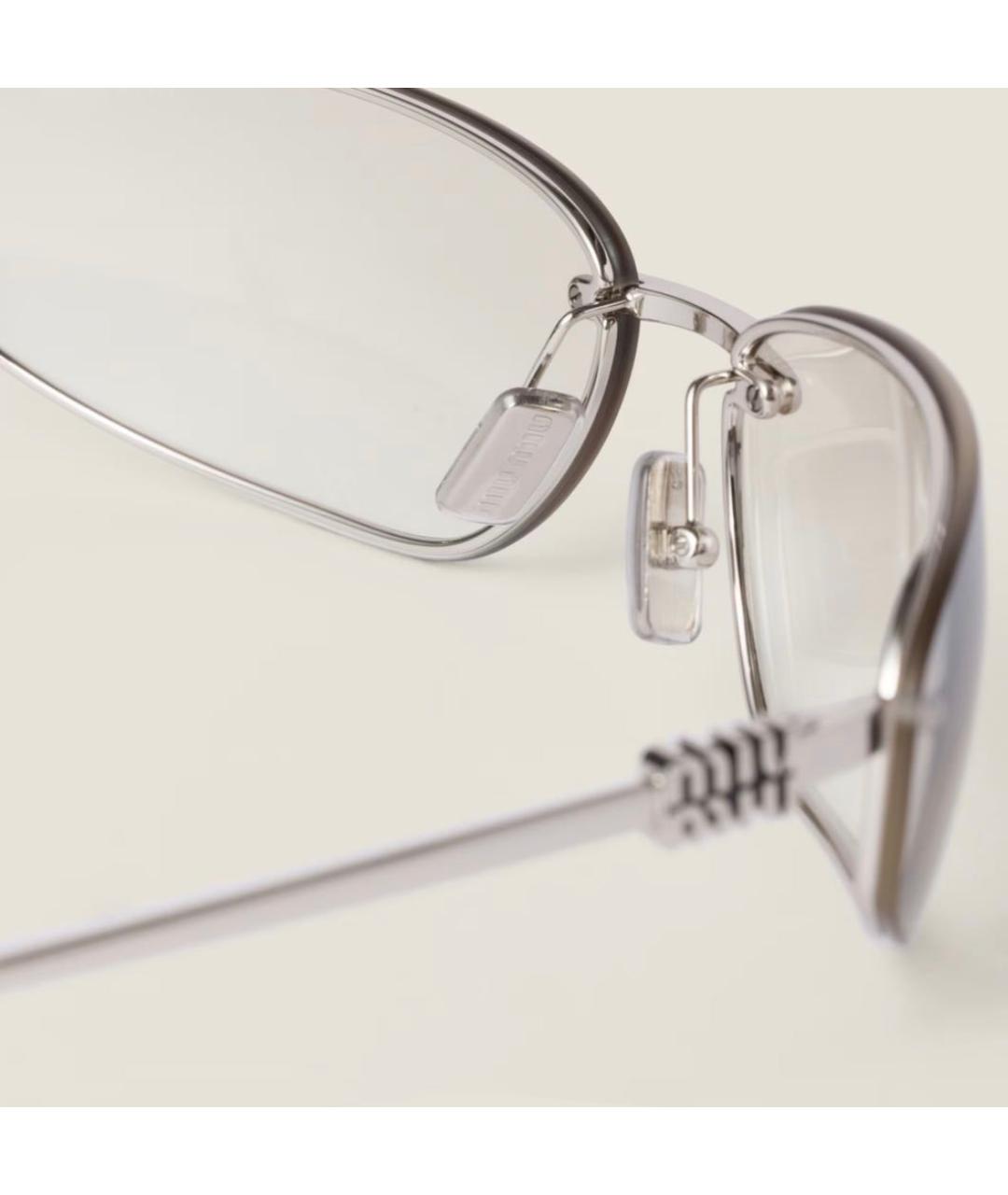 MIU MIU Серебряные металлические солнцезащитные очки, фото 6