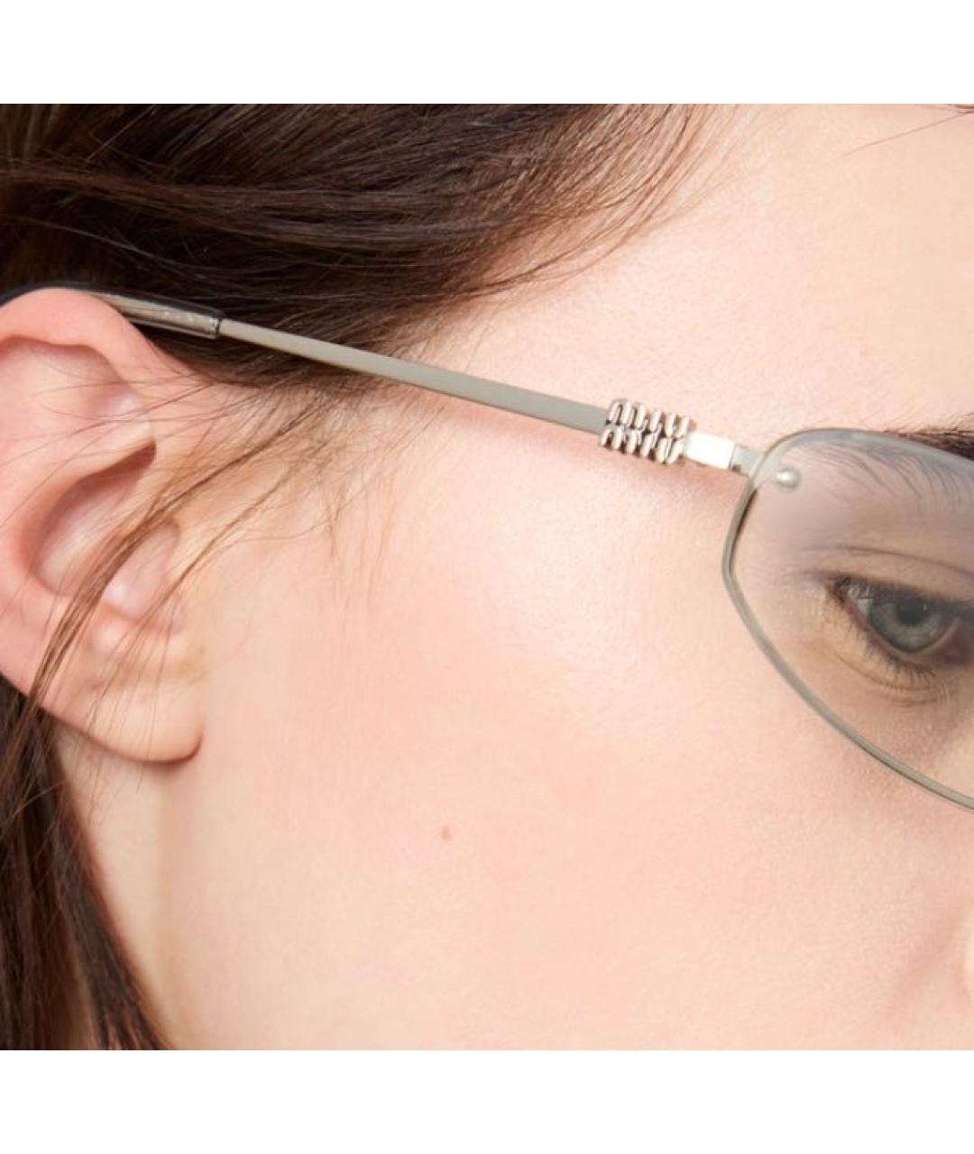 MIU MIU Серебряные металлические солнцезащитные очки, фото 3