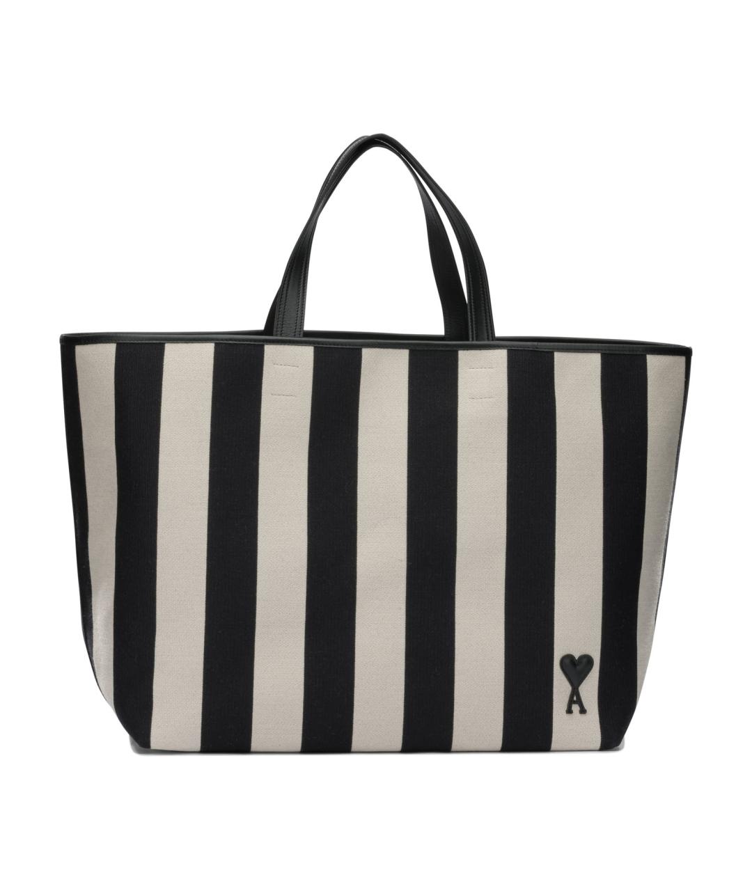 Ami Paris Черная хлопковая сумка тоут, фото 1