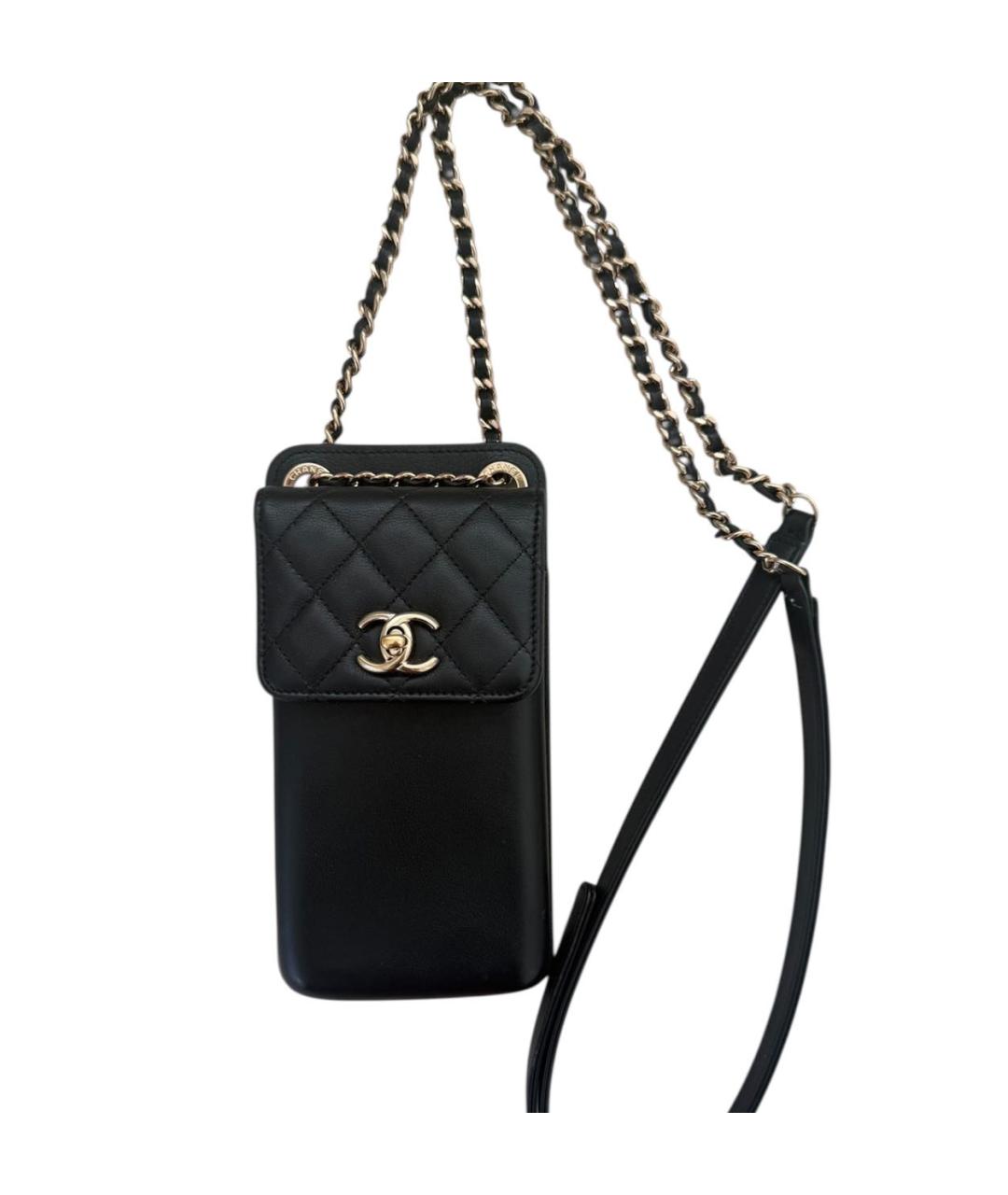 CHANEL Черная кожаная сумка через плечо, фото 9