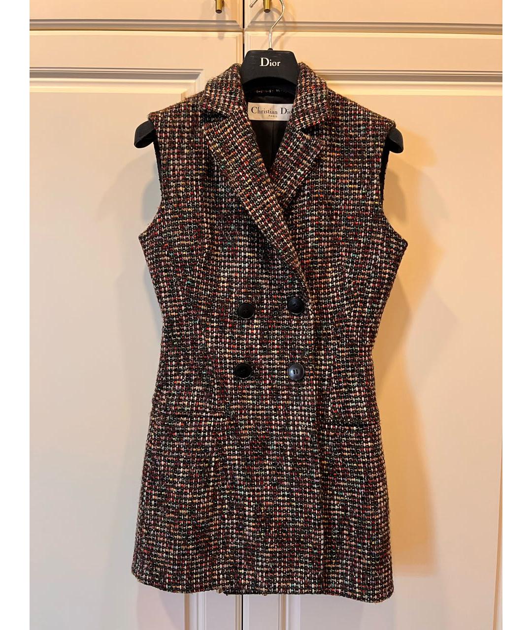 CHRISTIAN DIOR Мульти твидовый жилет, фото 5
