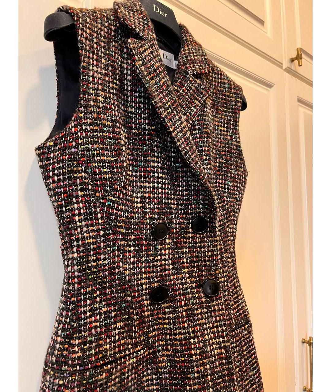 CHRISTIAN DIOR Мульти твидовый жилет, фото 2
