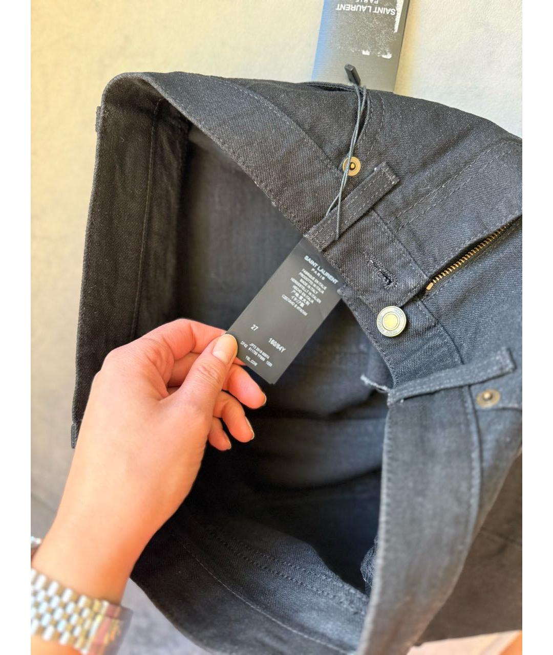 SAINT LAURENT Черные деним шорты, фото 7