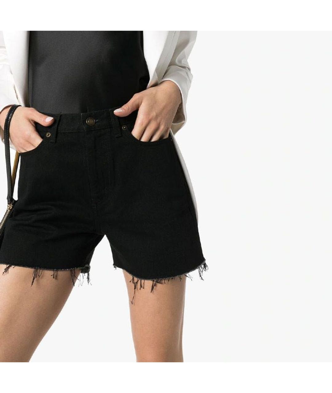 SAINT LAURENT Черные деним шорты, фото 2