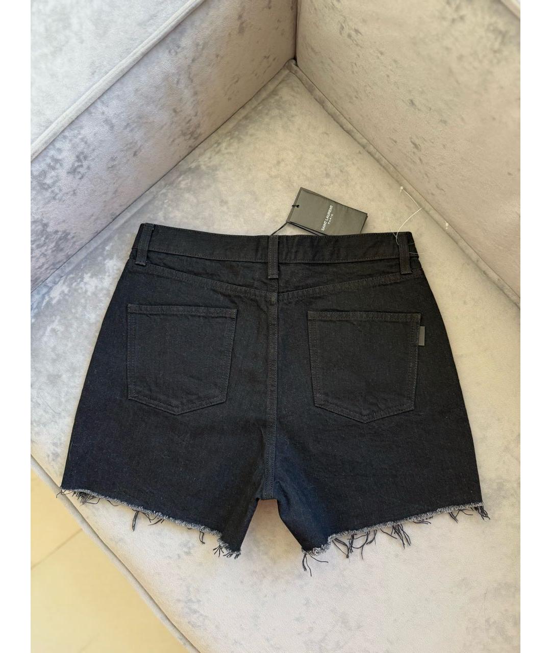SAINT LAURENT Черные деним шорты, фото 4