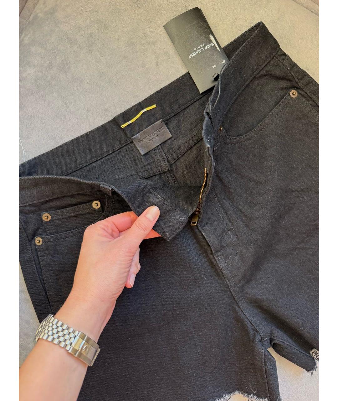 SAINT LAURENT Черные деним шорты, фото 5
