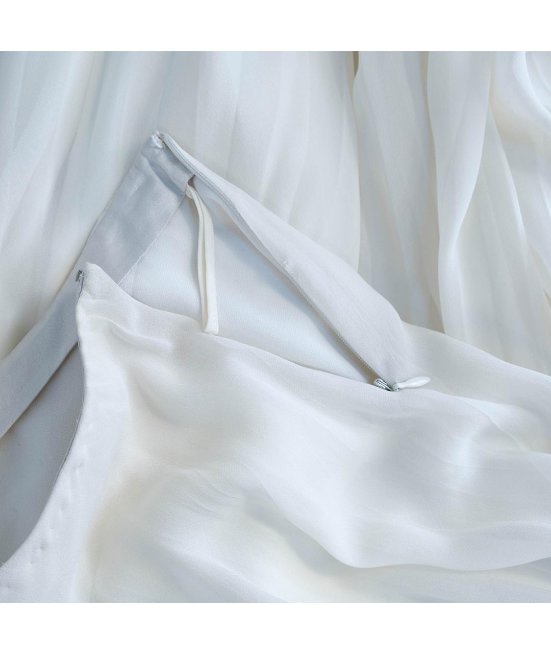 VALENTINO Белая шелковая юбка миди, фото 5