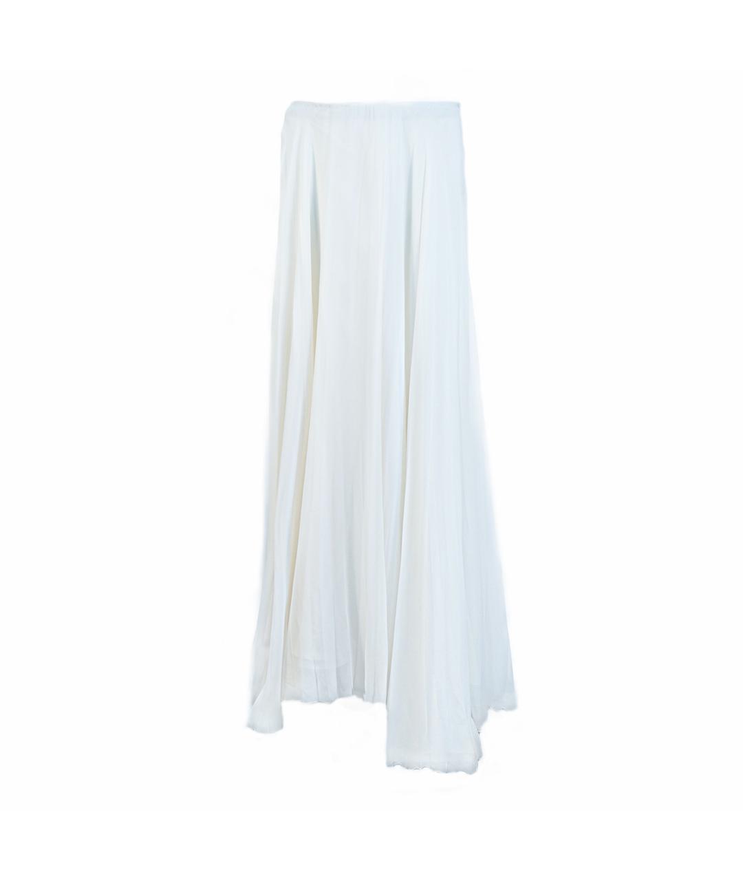 VALENTINO Белая шелковая юбка миди, фото 6