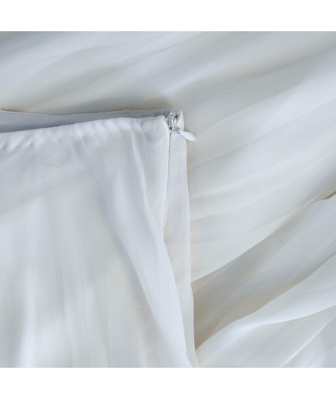 VALENTINO Белая шелковая юбка миди, фото 4