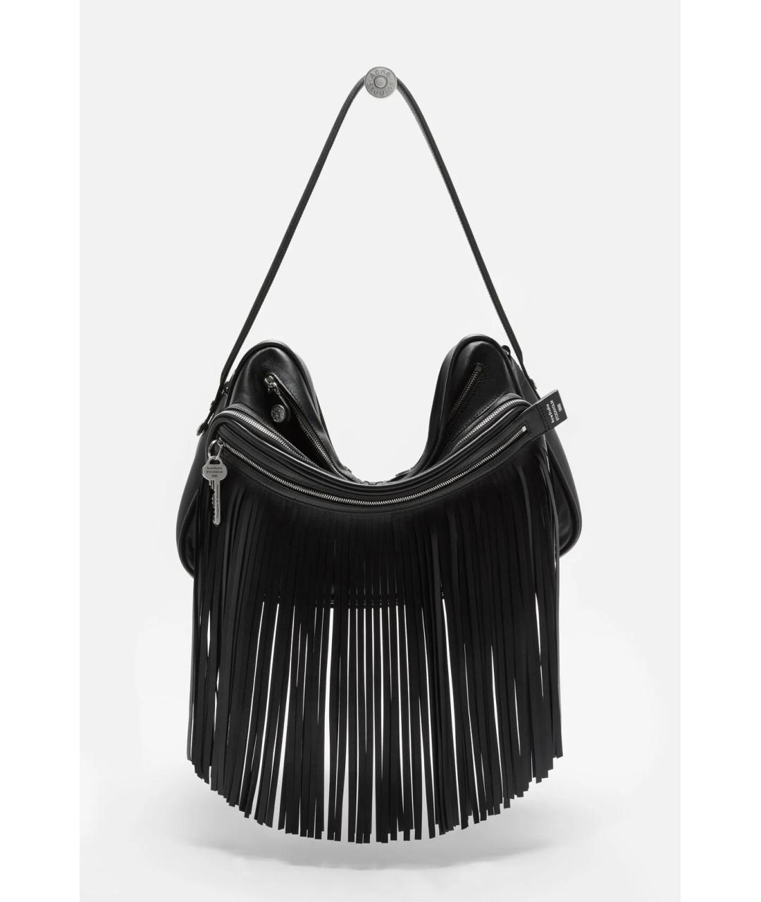 ACNE STUDIOS Черная кожаная сумка с короткими ручками, фото 6