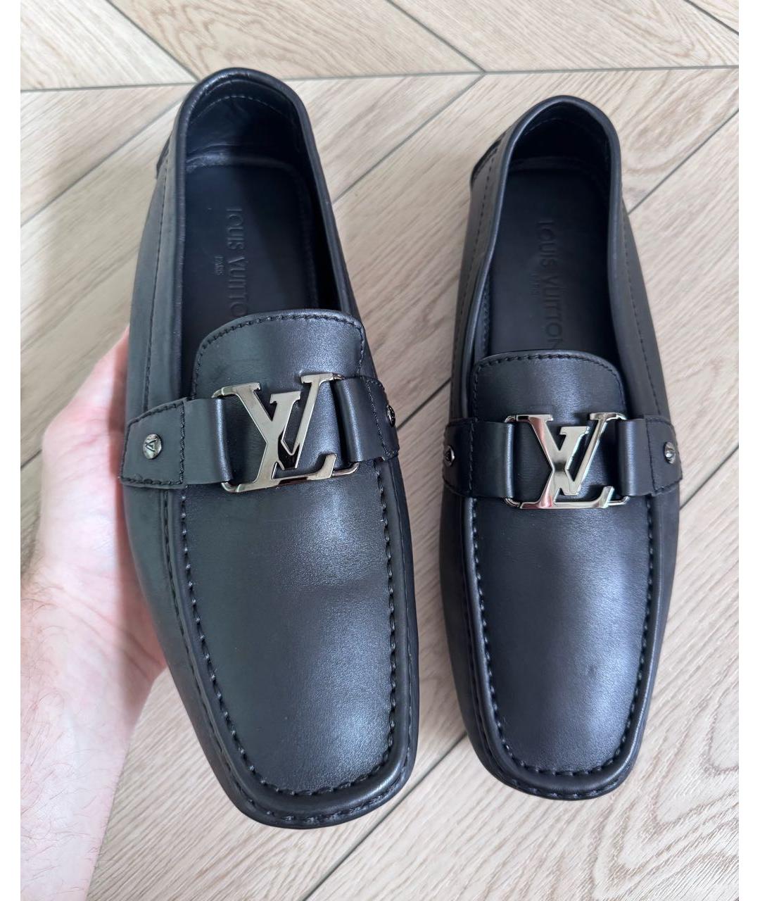 LOUIS VUITTON Черные кожаные мокасины, фото 2