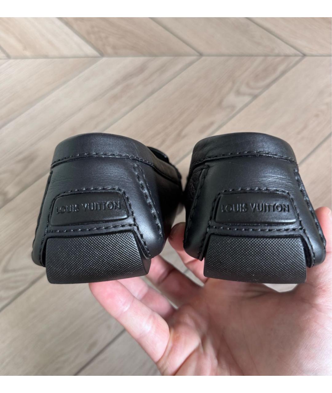LOUIS VUITTON Черные кожаные мокасины, фото 7