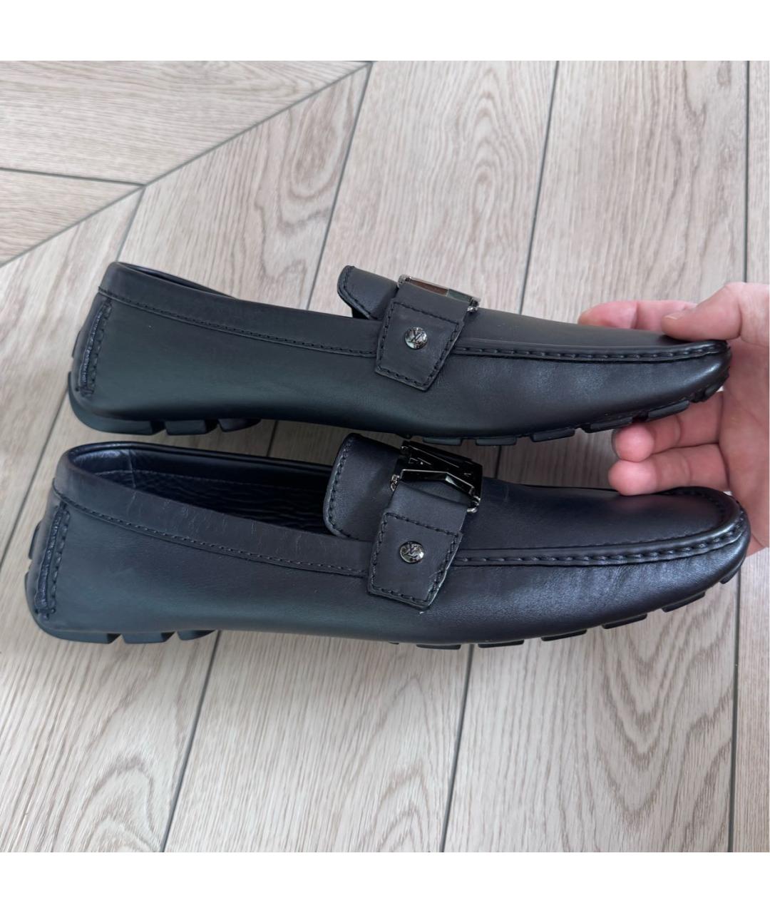 LOUIS VUITTON Черные кожаные мокасины, фото 9