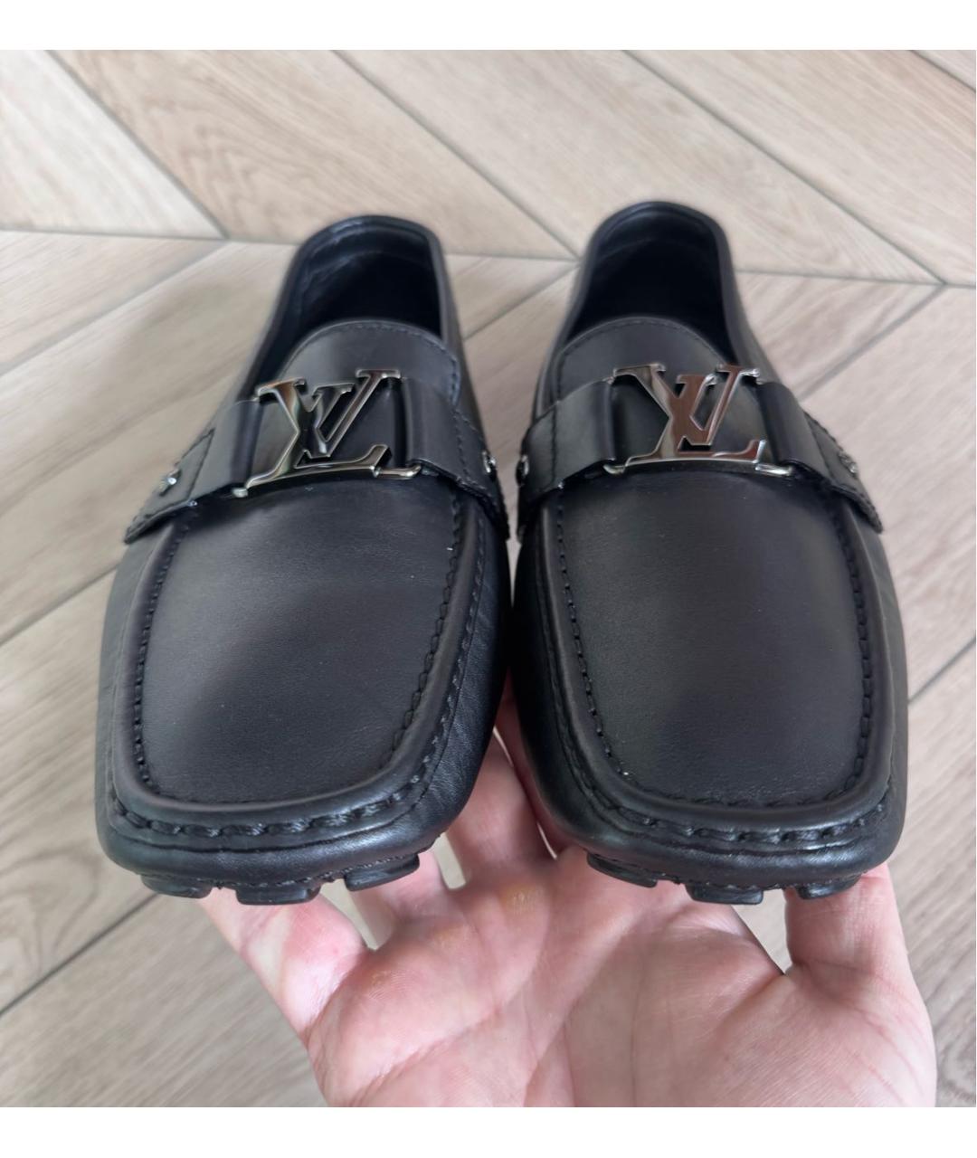 LOUIS VUITTON Черные кожаные мокасины, фото 4